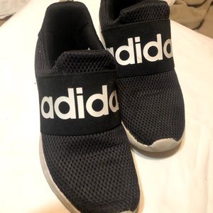 BLACK & WHITE ADIDAS SLIP ONS- BOYS SZ 4…EUC!!